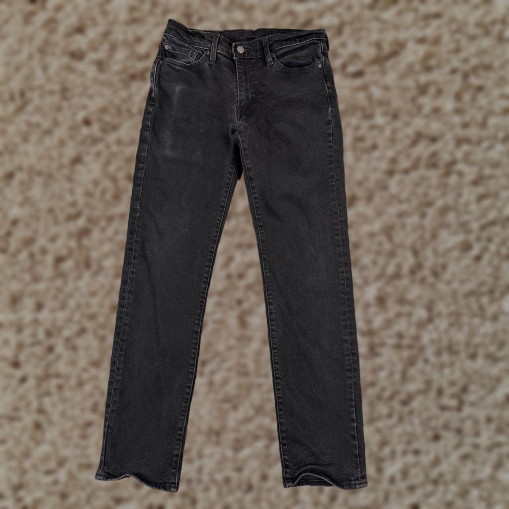 Levi's Levi's Jeans Mens 514 29x29 Black Denim Cotton Blend Straight 5-Pocket Comfort Medium Wash Vintage No N/A Size US 30 / EU 46 - 1 Thumbnail