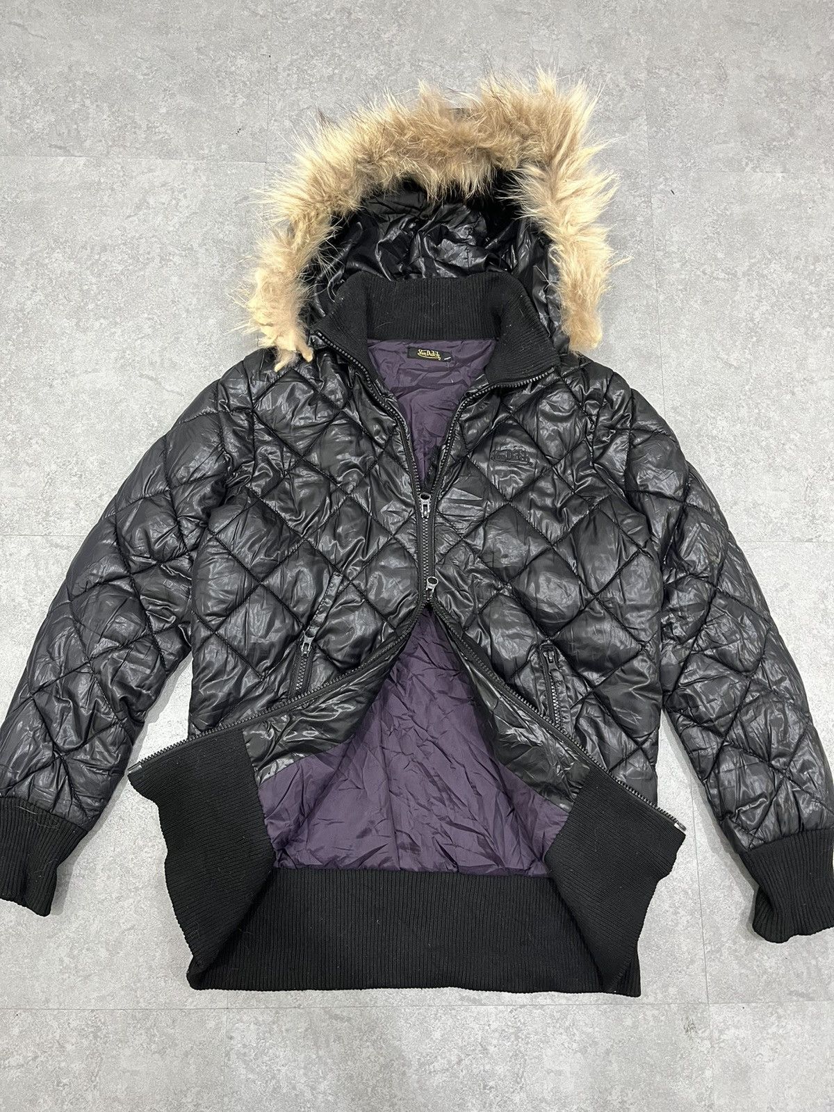 Le Grande Bleu (L.G.B.) 2000s Von Dutch Lgb Style KMRii Puffer Faux Fur Down Jacket Size US M / EU 48-50 / 2 - 4 Thumbnail