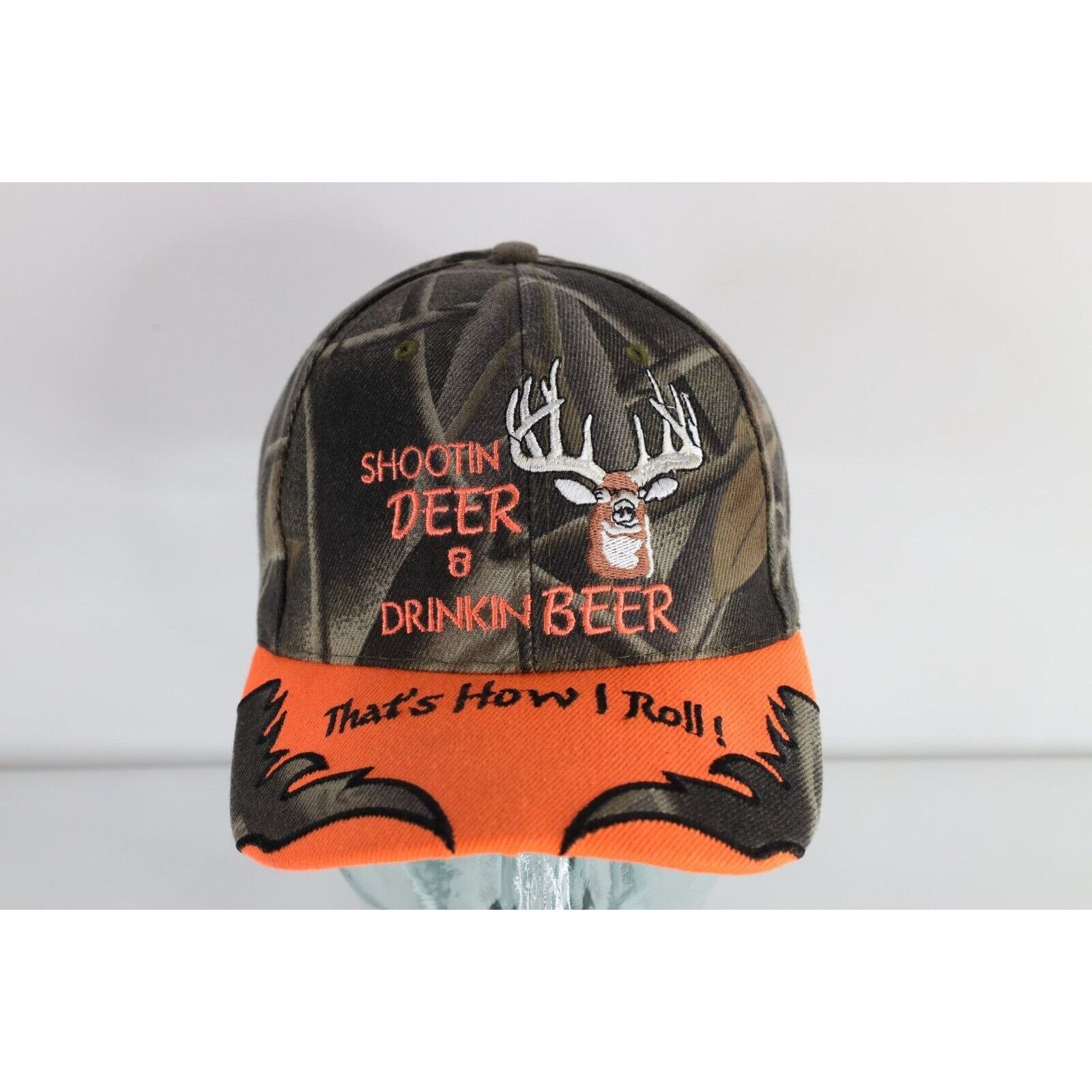 Vintage Vintage Tribal Camouflage Shooting Deer & Drinking Hat Size ONE SIZE - 1 Thumbnail