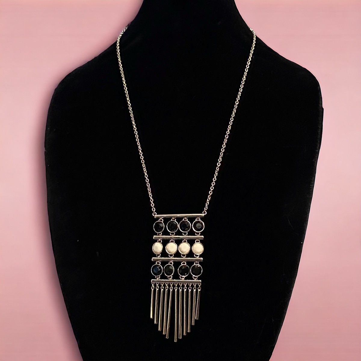 Other Long gold tone gemstone fringe necklace Size ONE SIZE - 1 Thumbnail
