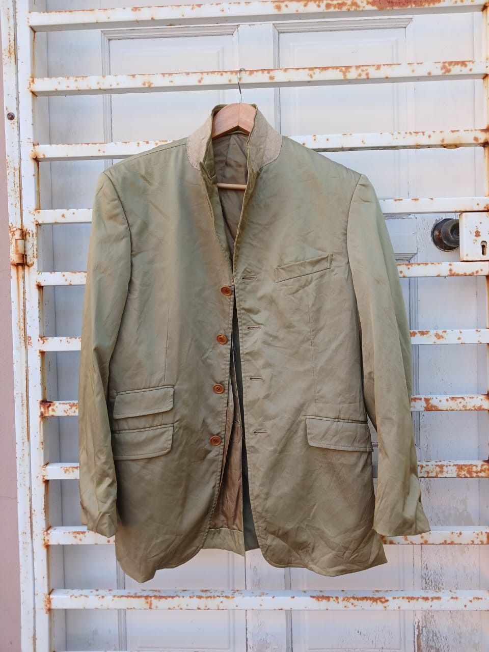image of Stylevtg Men's Bigi By Bigi Coat Jacket in Brown/Yellow (Size Small)