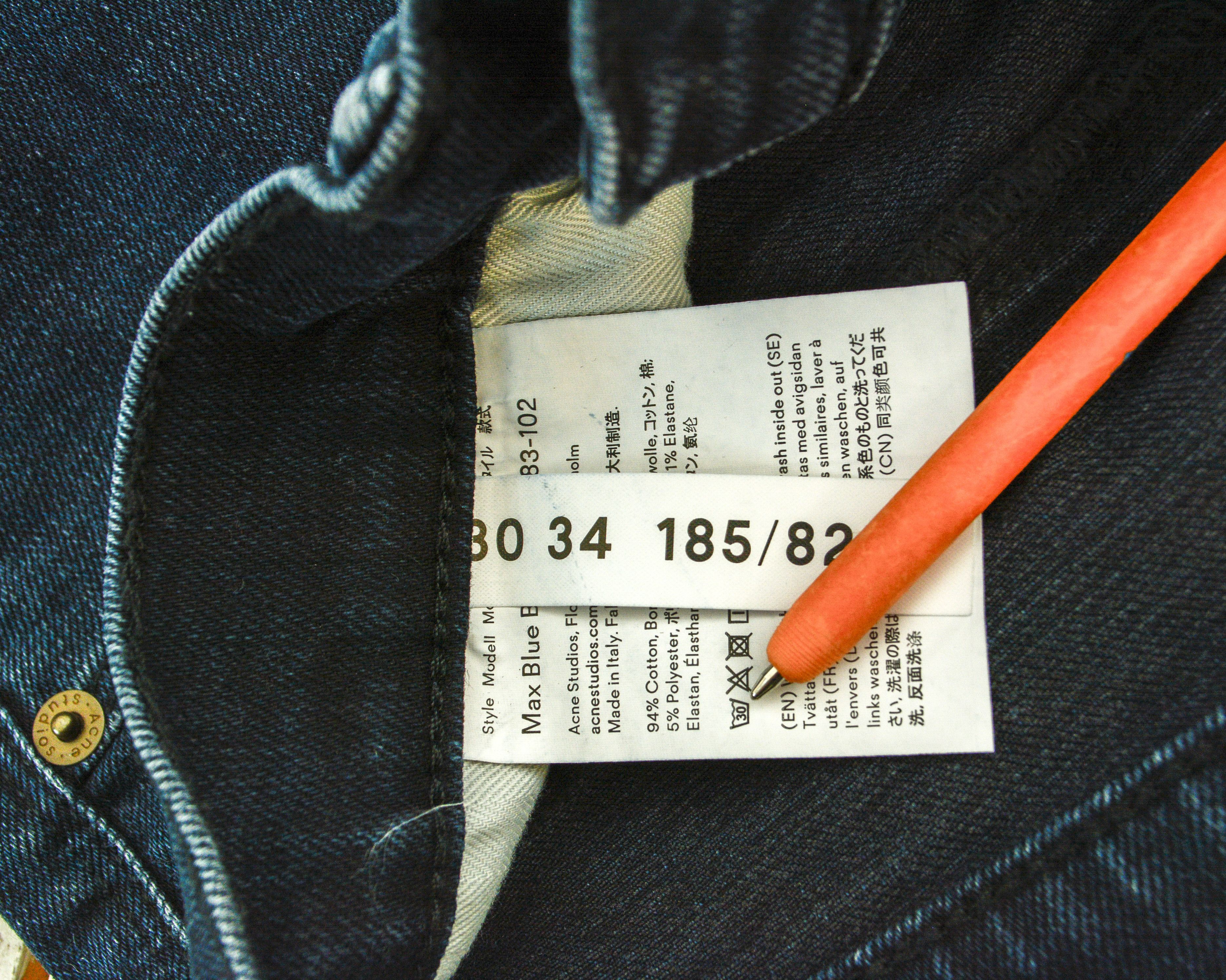 Acne Studios Bla Konst Max Blue Black Jeans W30 L30 Denim Taper Slim Size US 30 / EU 46 - 4 Thumbnail