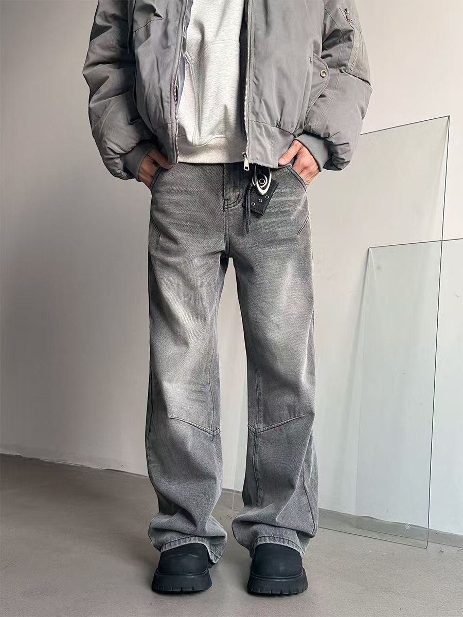 Vintage Men's Grey Street Vintage Washed Straight Jeans Size US 32 / EU 48 - 1 Thumbnail