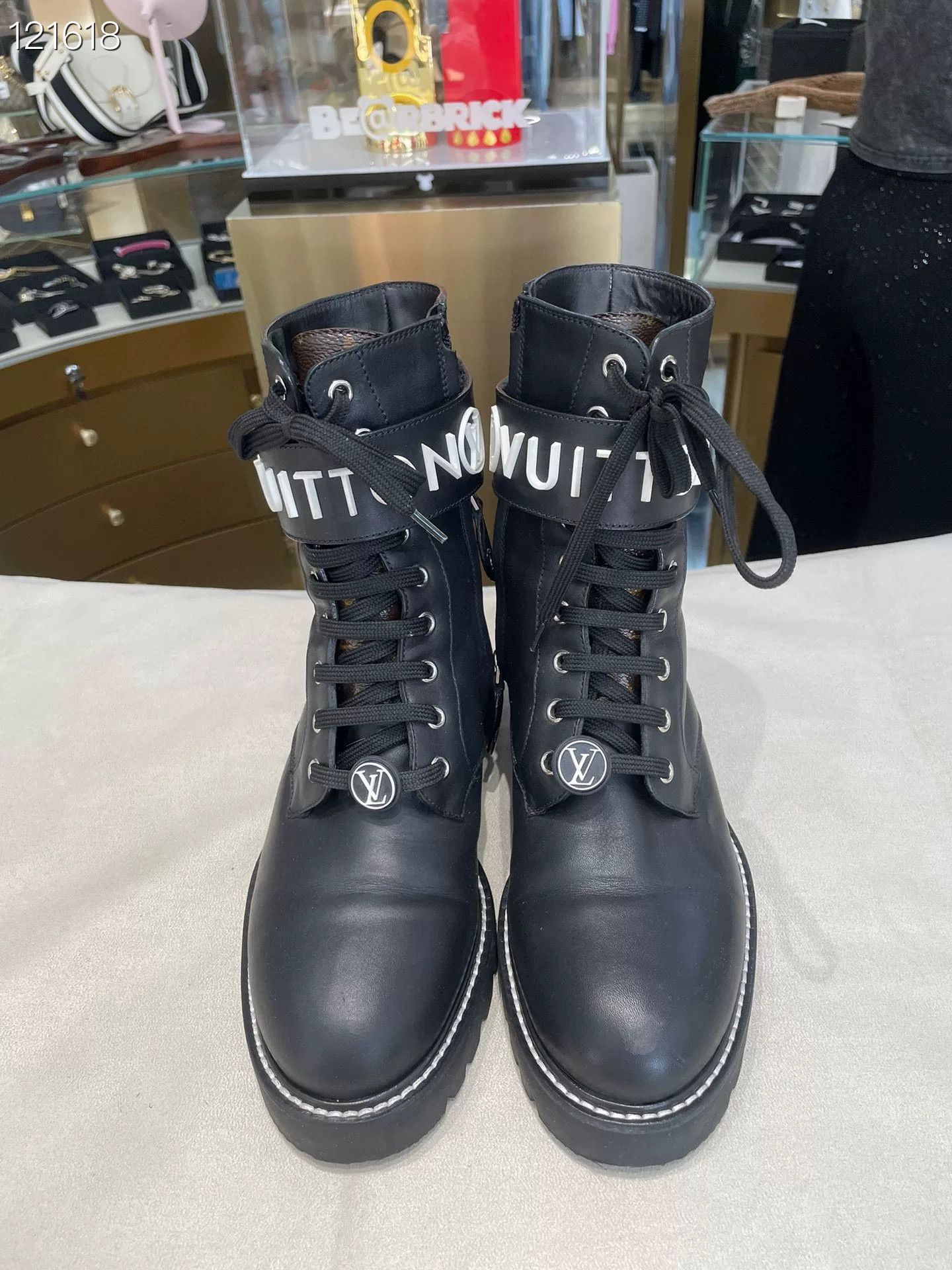 Louis Vuitton LV Women's Calf Leather Logo Martin Boots Size US 8 / IT 38 - 1 Thumbnail