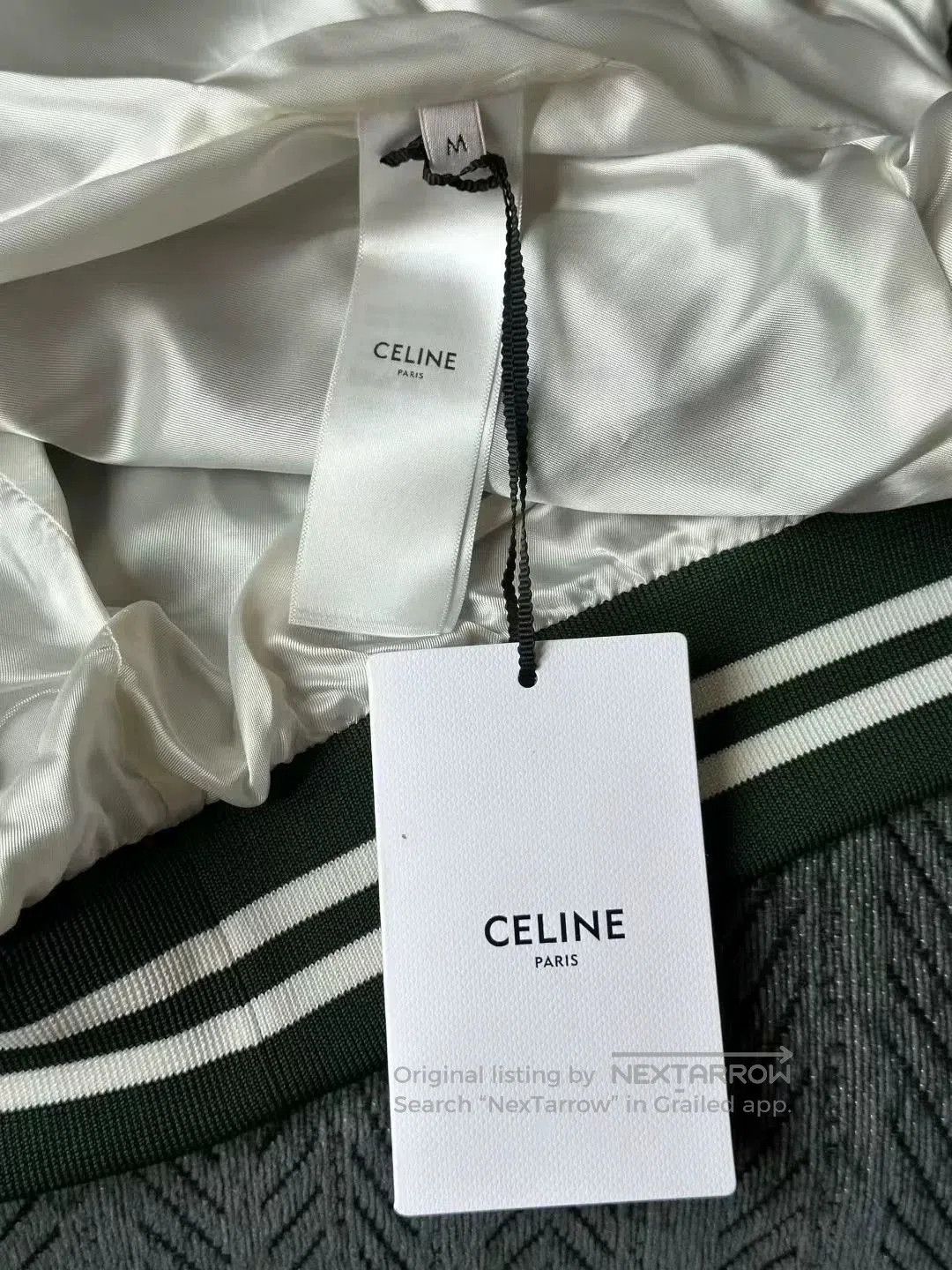Celine celine green embroidered logo stand collar jacket. Size US M / EU 48-50 / 2 - 4 Thumbnail