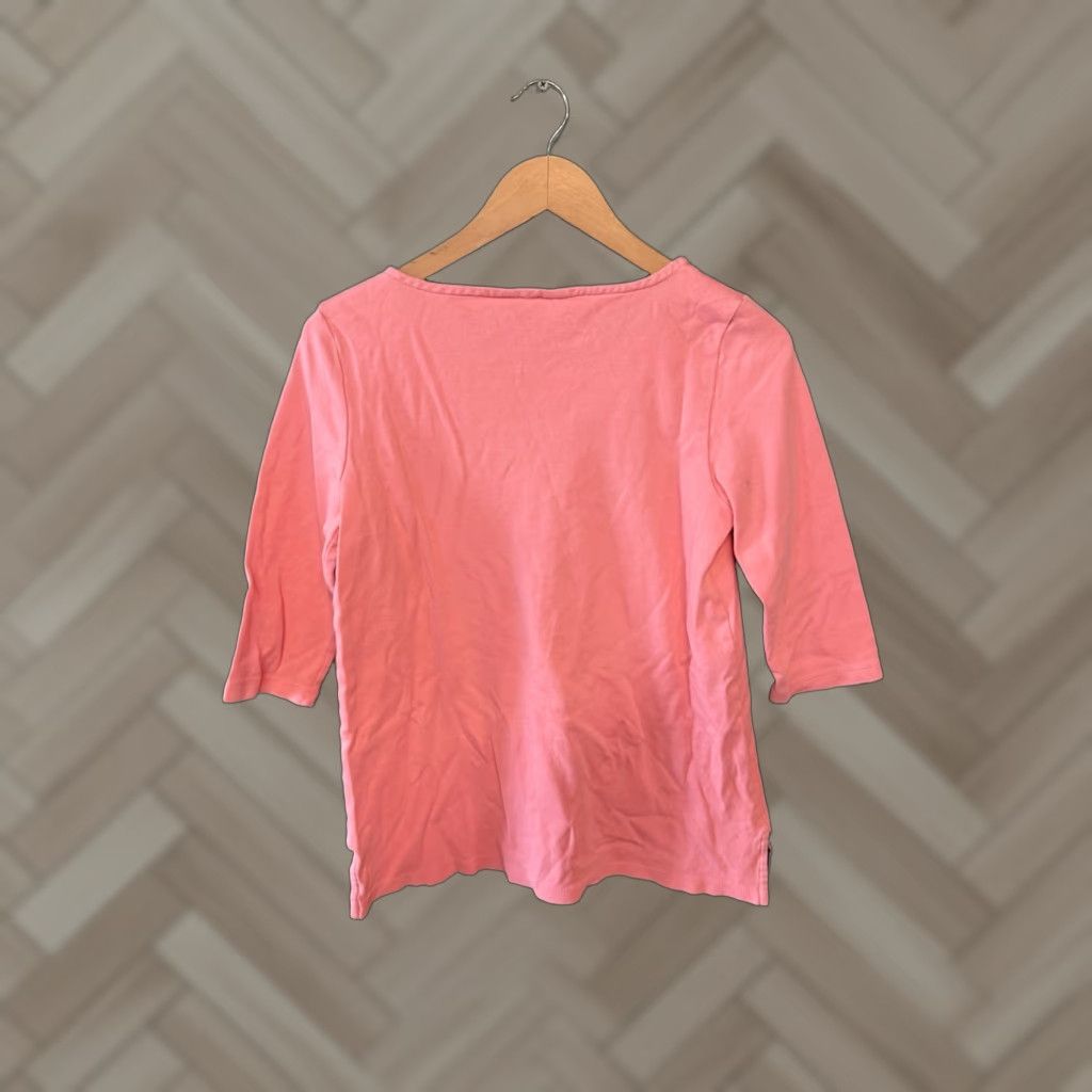 Lands' End Lands' End Womens Pink 3/4 Sleeve T-Shirt Medium Pink 3/4 Sleeve Shirt Womens Medium Regular L Size M / US 6-8 / IT 42-44 - 1 Thumbnail