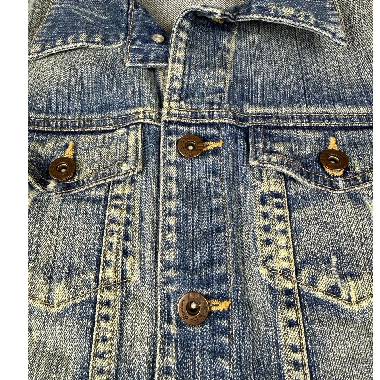BKE BKE 67 Distressed Denim Blue Jean Jacket - Women's M Size M / US 6-8 / IT 42-44 - 3 Thumbnail