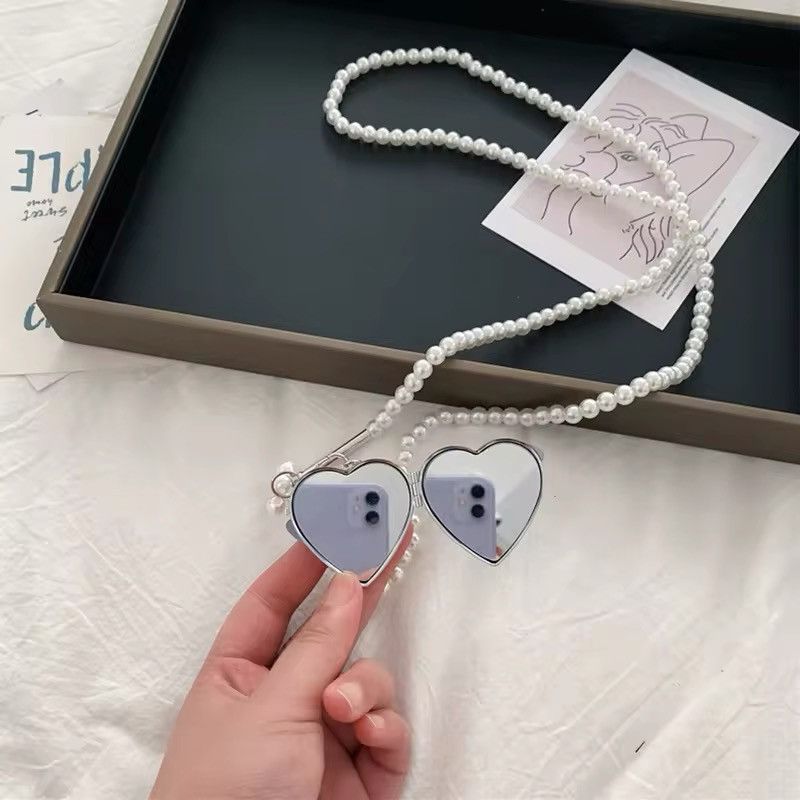 Designer Fashionable Pearl Strap Crossbody Mirror Belt Waist Chain Size ONE SIZE - 3 Thumbnail