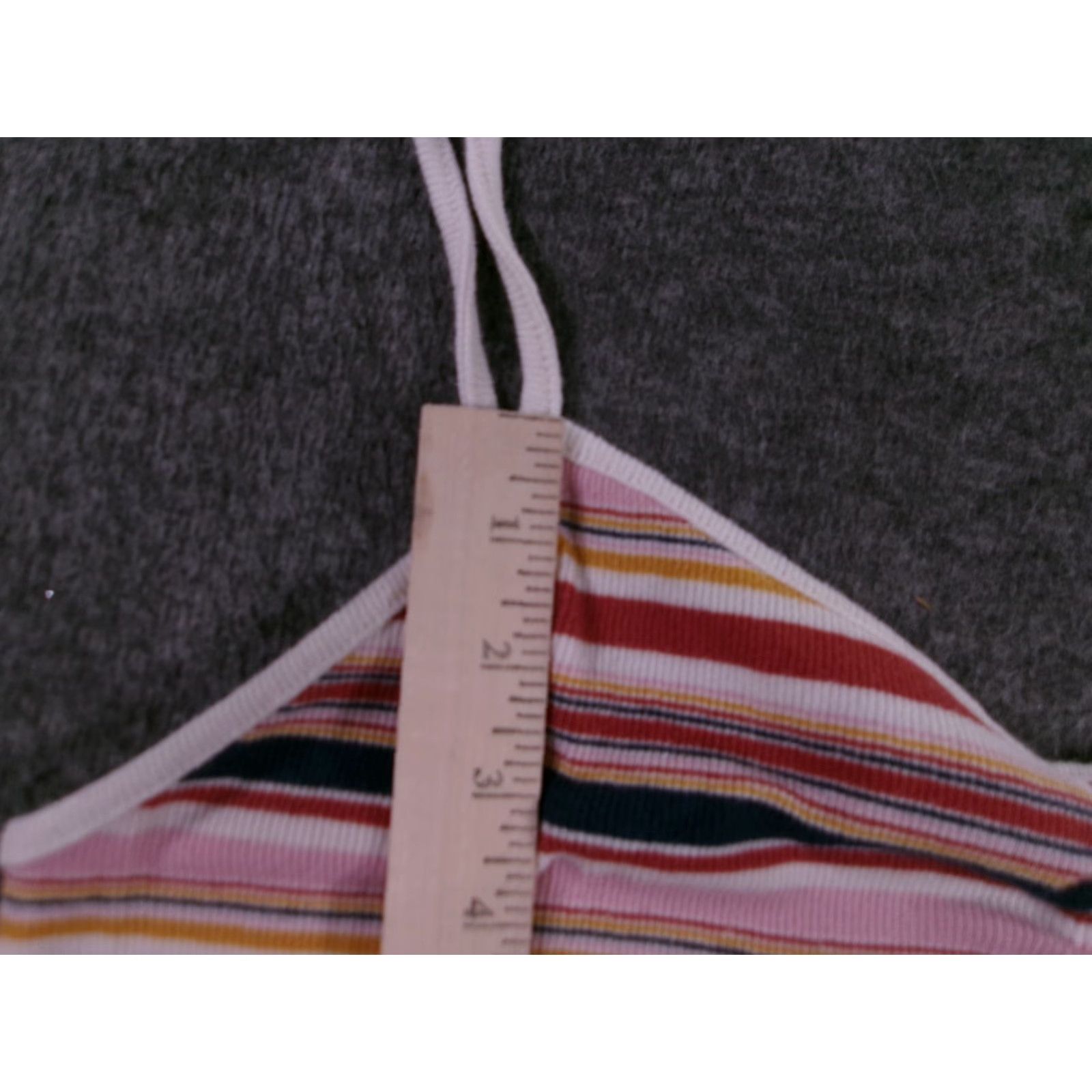 Vintage No Boundaries Cami Womens Tank 2XL Striped Spaghetti Strap Pink Cotton Blend V-Neck Sleeveless Shirt Camisole Tight Slim Casual Size XXL / US 16-18 / IT 52-54 - 3 Thumbnail