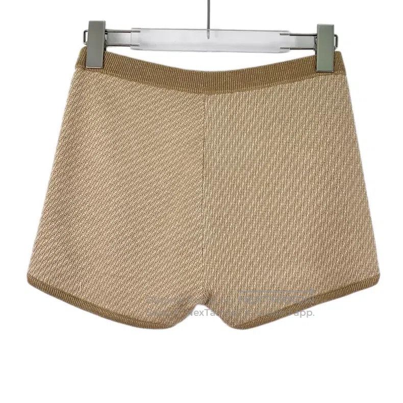 Fendi Fendi Caramel Logo Inlaid Wool Knit Short Pants Size 28" / US 6 / IT 42 - 2 Thumbnail