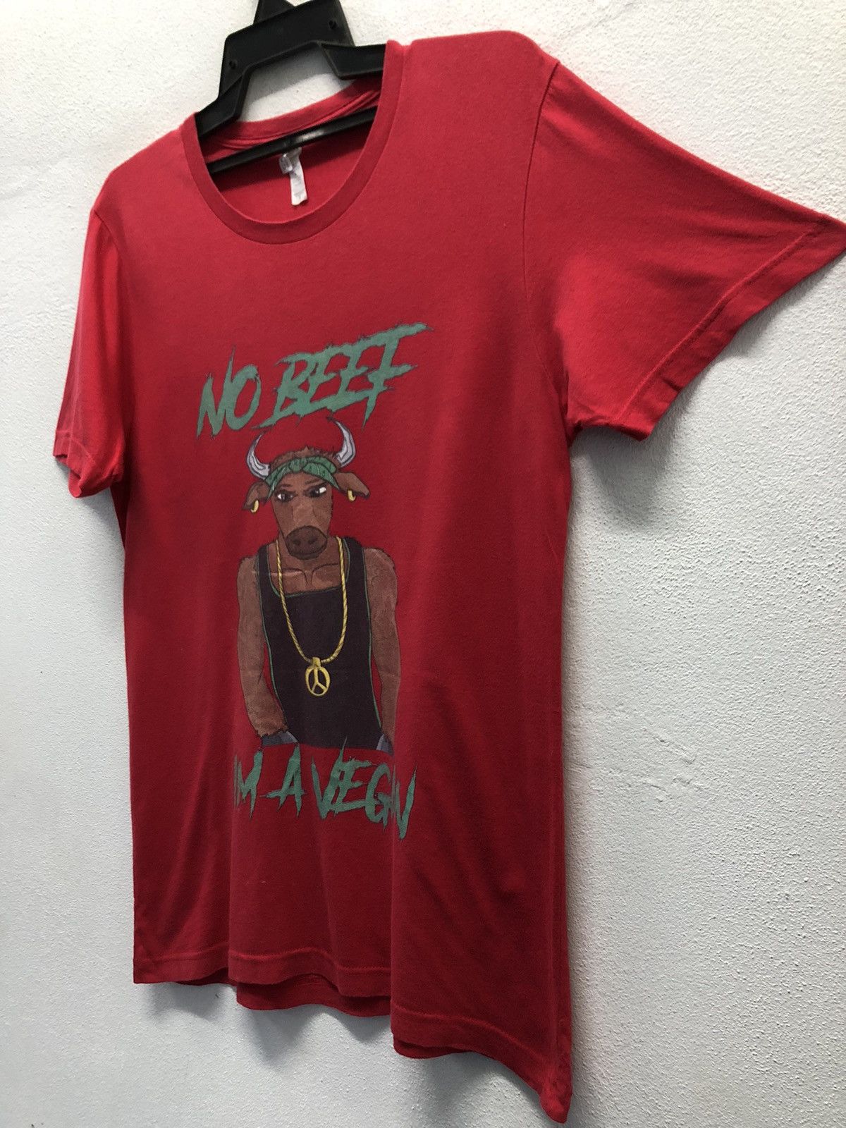 Canvas Vintage No Beef Im A Vegan T-Shirt Size US M / EU 48-50 / 2 - 5 Thumbnail