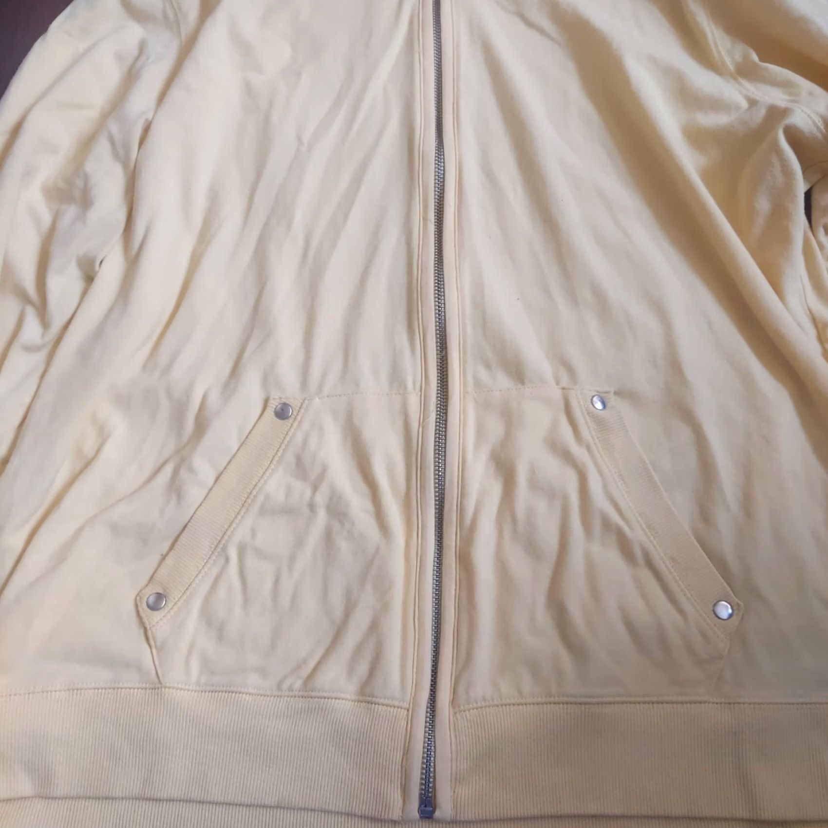 Vintage Style&co. Women's Yellow Full Zip Hooded Pockets Jacket Shirt Size L / US 10 / IT 46 - 4 Thumbnail