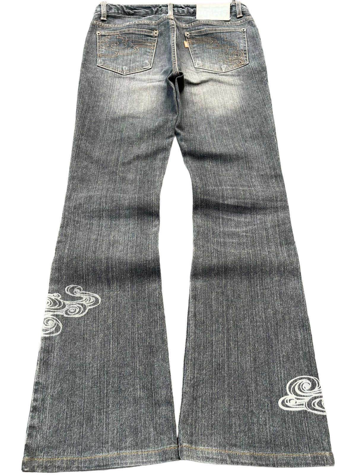 Tornado Mart Vintage Japanese Brand Tribal Printed Mud Washed Flare Jeans Size US 29 - 2 Thumbnail
