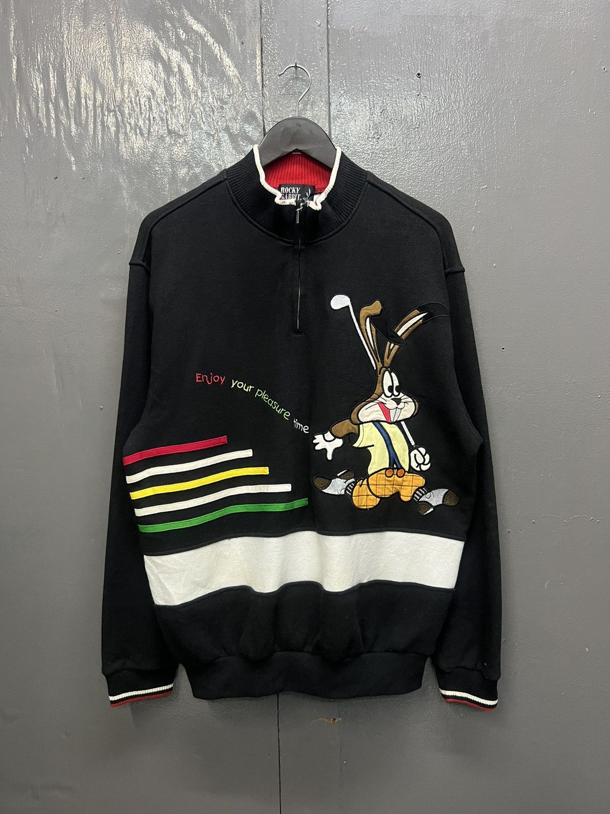 Cartoon Network Vintage Rocky Rabbit Half Zipper Sweatshirt Size US L / EU 52-54 / 3 - 1 Thumbnail