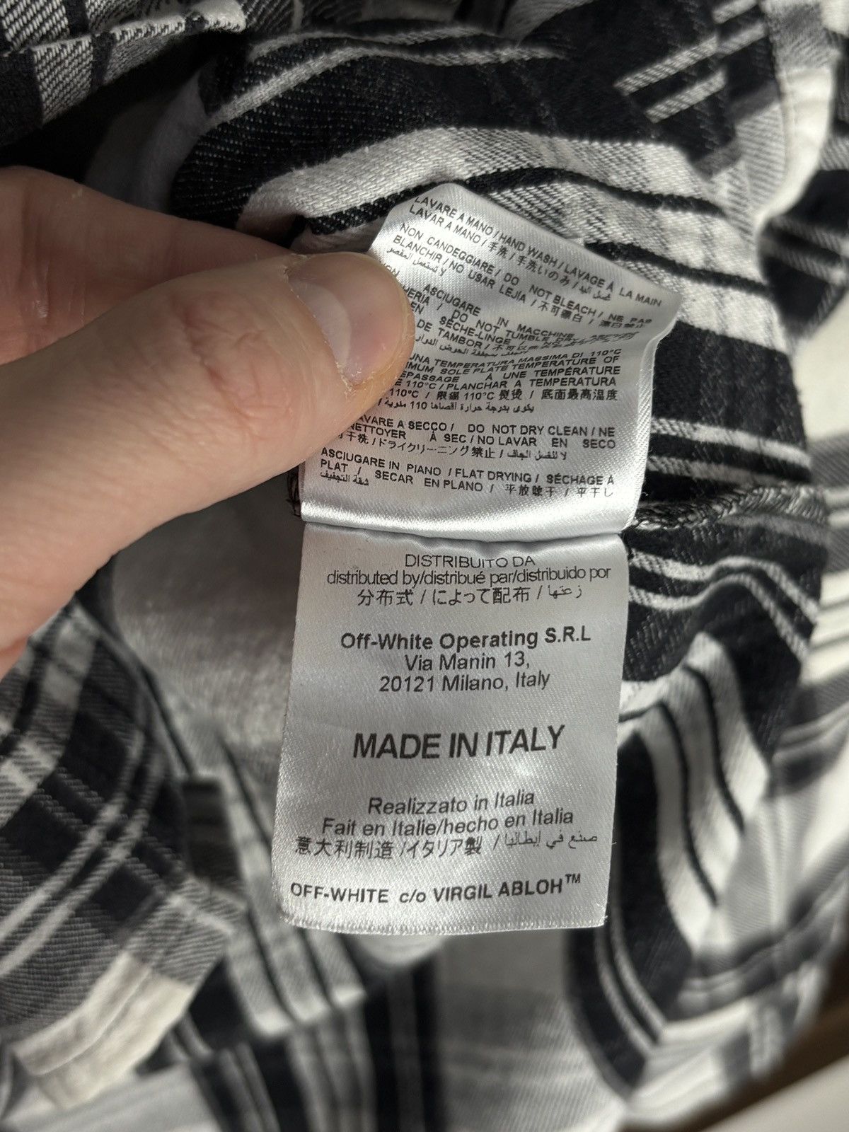 Off-White Off-White Spray Plaid Black And White Flannel Shirt Size US L / EU 52-54 / 3 - 11 Thumbnail
