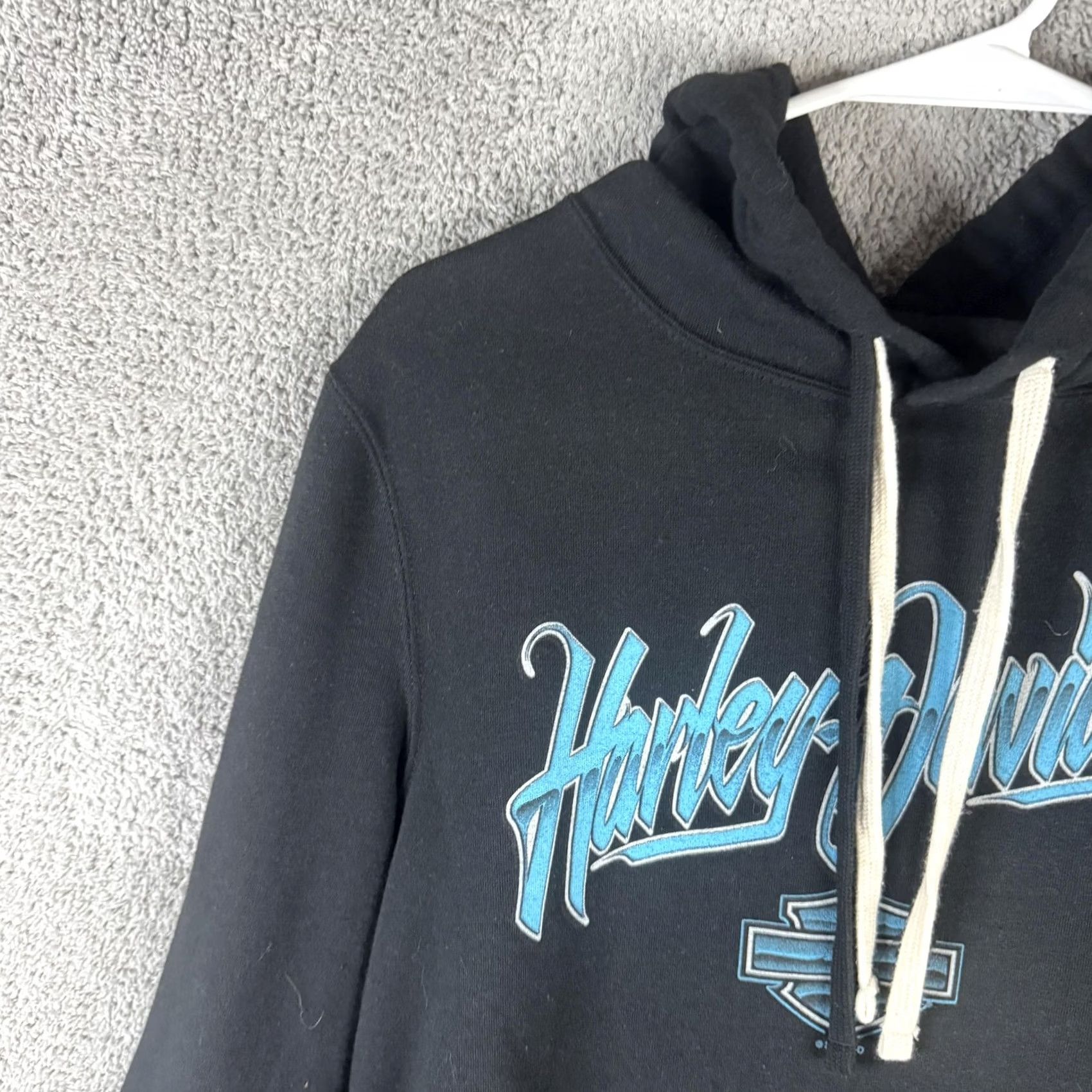 Harley Davidson Harley-Davidson Hoodie Womens L Black Pullover Fleece Tunic Graphic Logo Nautical Rommel Annapolis Size L / US 10 / IT 46 - 5 Thumbnail