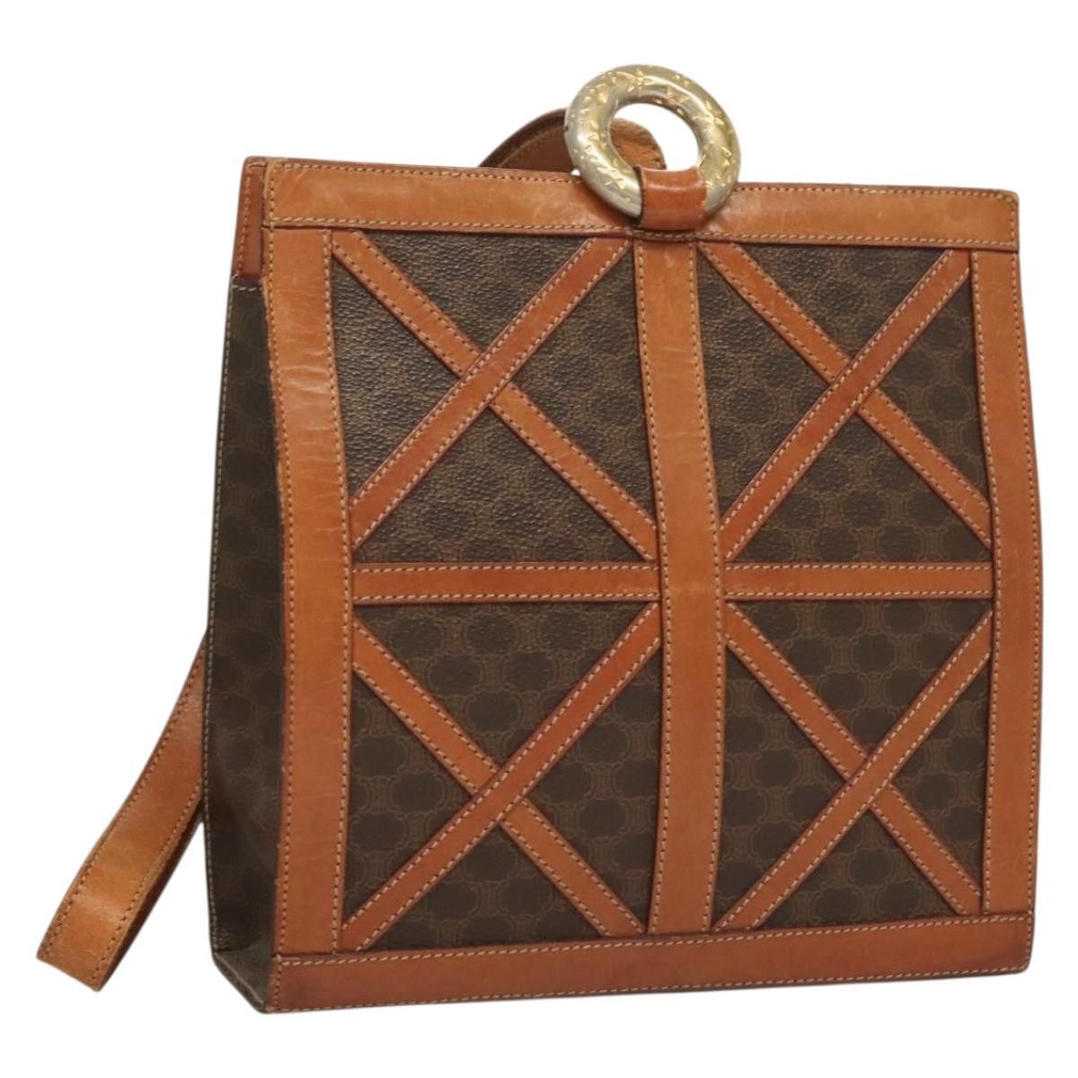 Celine CELINE Macadam Canvas Shoulder Bag Pvc Leather Brown Gold Size ONE SIZE - 1 Thumbnail