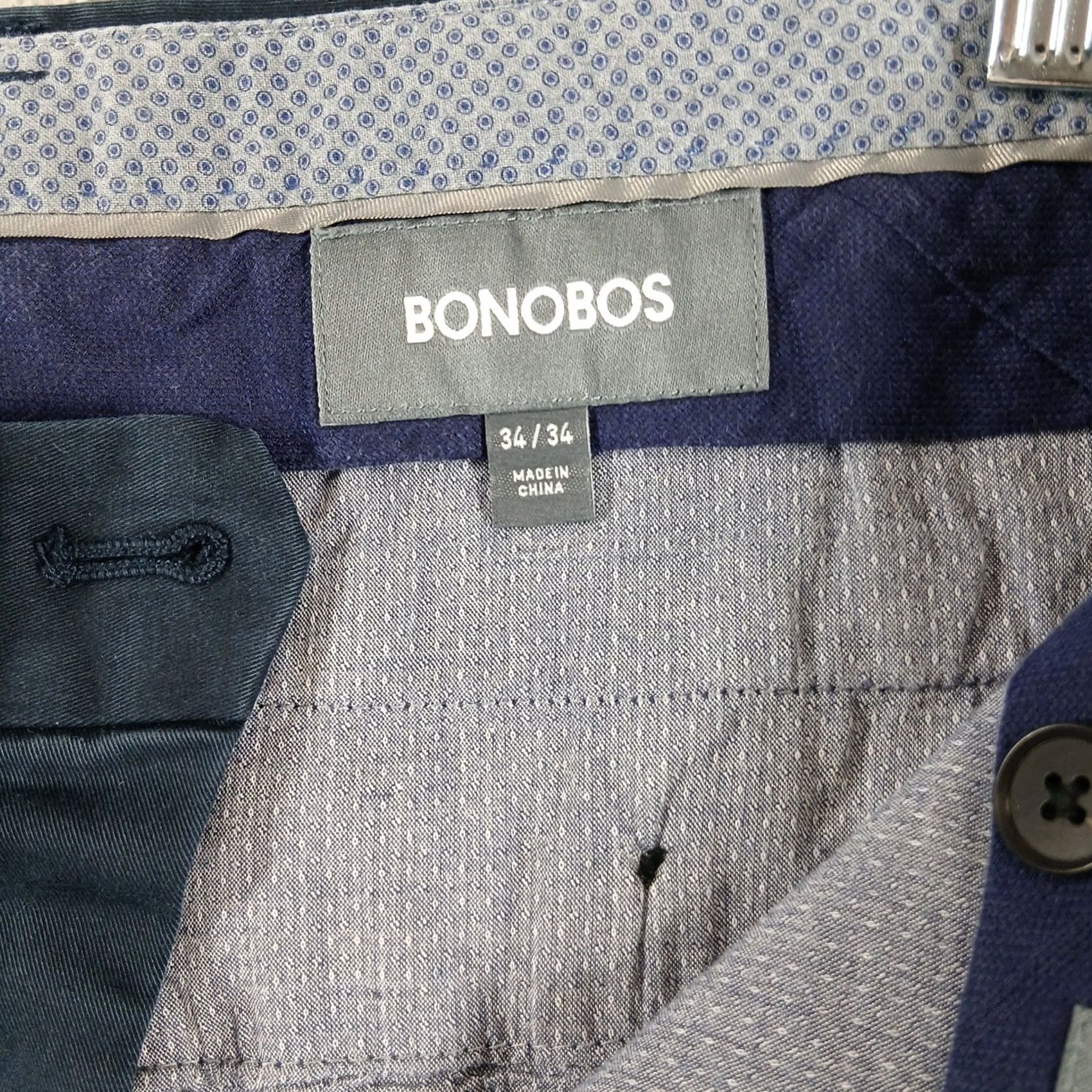 Bonobos Bonobos Mens Navy Blue Chino Pants Flat Front Size 34x34 EUC Size US 34 / EU 50 - 4 Thumbnail
