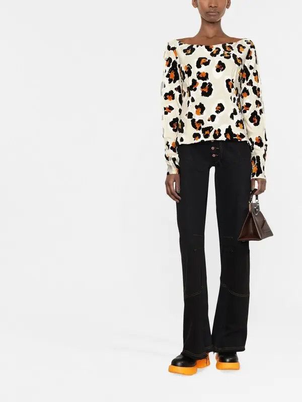 Marni o1y1125 Velvet T-Shirt in Multicolor Size S / US 4 / IT 40 - 2 Thumbnail
