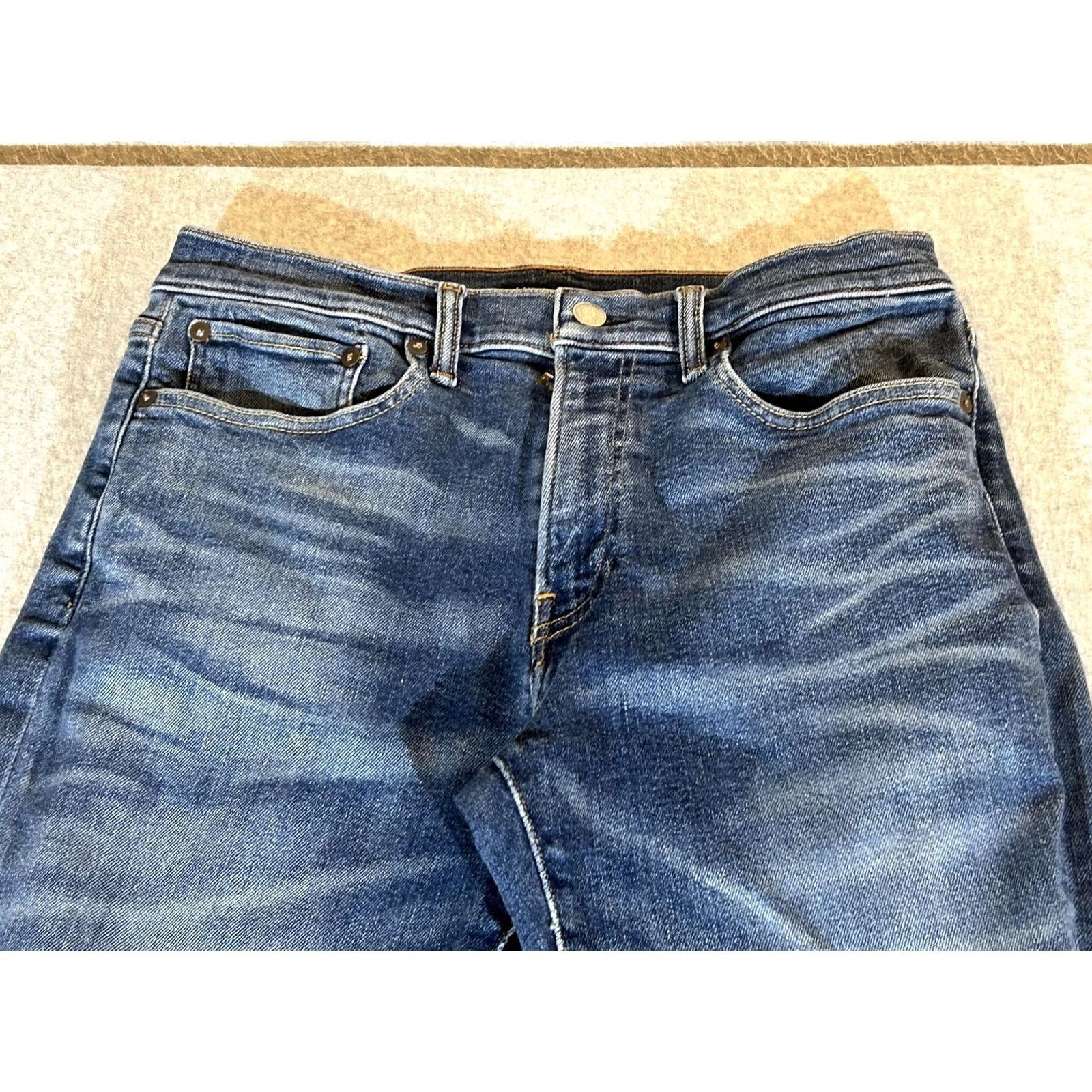 Lucky Brand Lucky Brand Jeans Mens 121 Slim Stretch Straight Blue Denim Medium Wash 31x30 Size US 31 - 2 Thumbnail