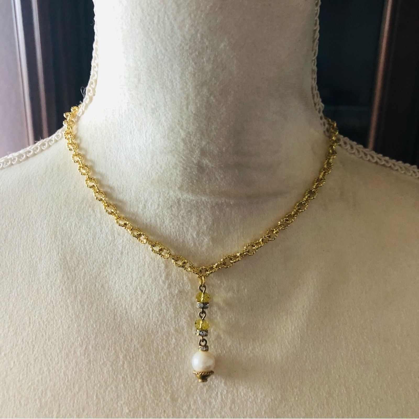 Handmade Hand crafted genuine pearl pendant necklace Size ONE SIZE - 2 Thumbnail
