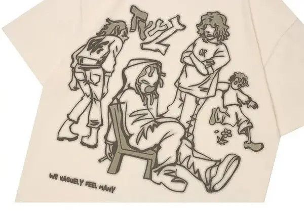 Other Streetwear Funny Anime Cartoon Graphic Oversized T-Shirt y2k Size US L / EU 52-54 / 3 - 4 Thumbnail