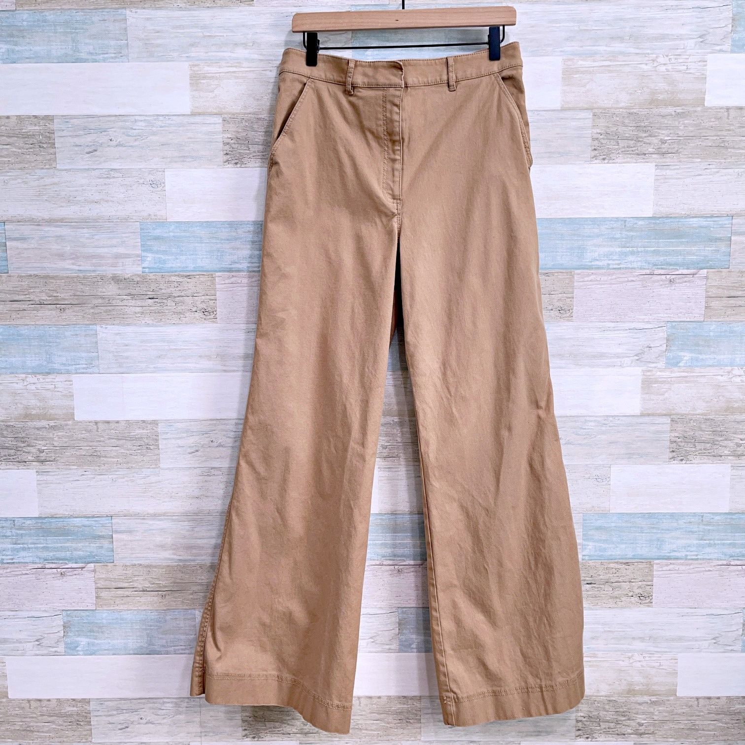 Kate Spade Wide Leg Canvas Utility Pants Tan 12