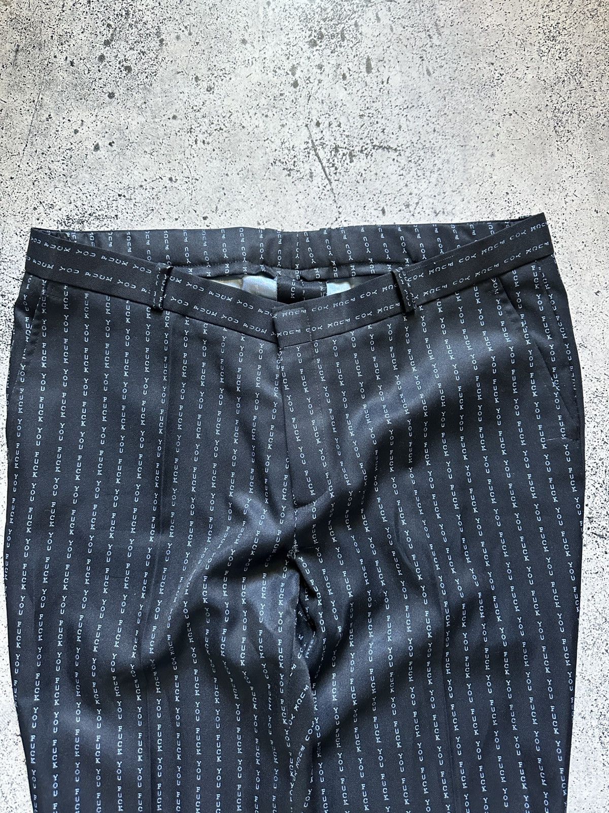 Vintage Rare Pants Monogram Humor Logo Fuckyou Y2K USA Size US 36 / EU 52 - 3 Thumbnail