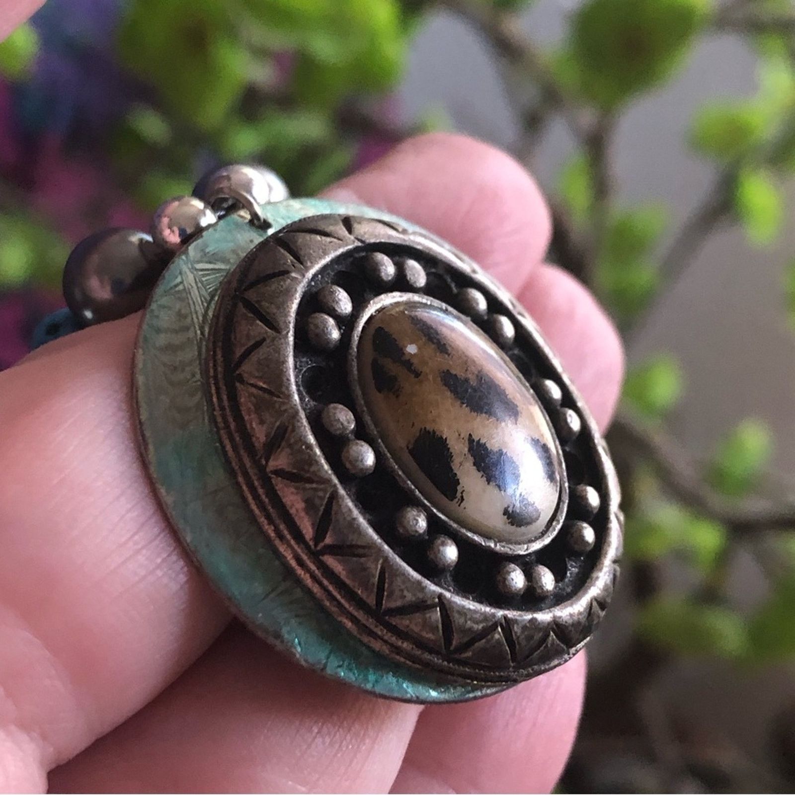 Handmade Handcrafted repurpose animal print ceramic Pearl necklace Size ONE SIZE - 9 Thumbnail