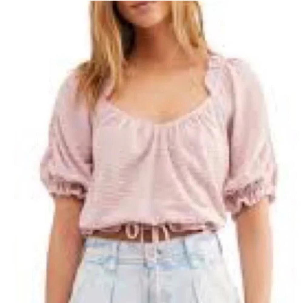 Free People Free People l Pink Striped Dorothy Ruched Puff Sleeve Small Size S / US 4 / IT 40 - 9 Thumbnail