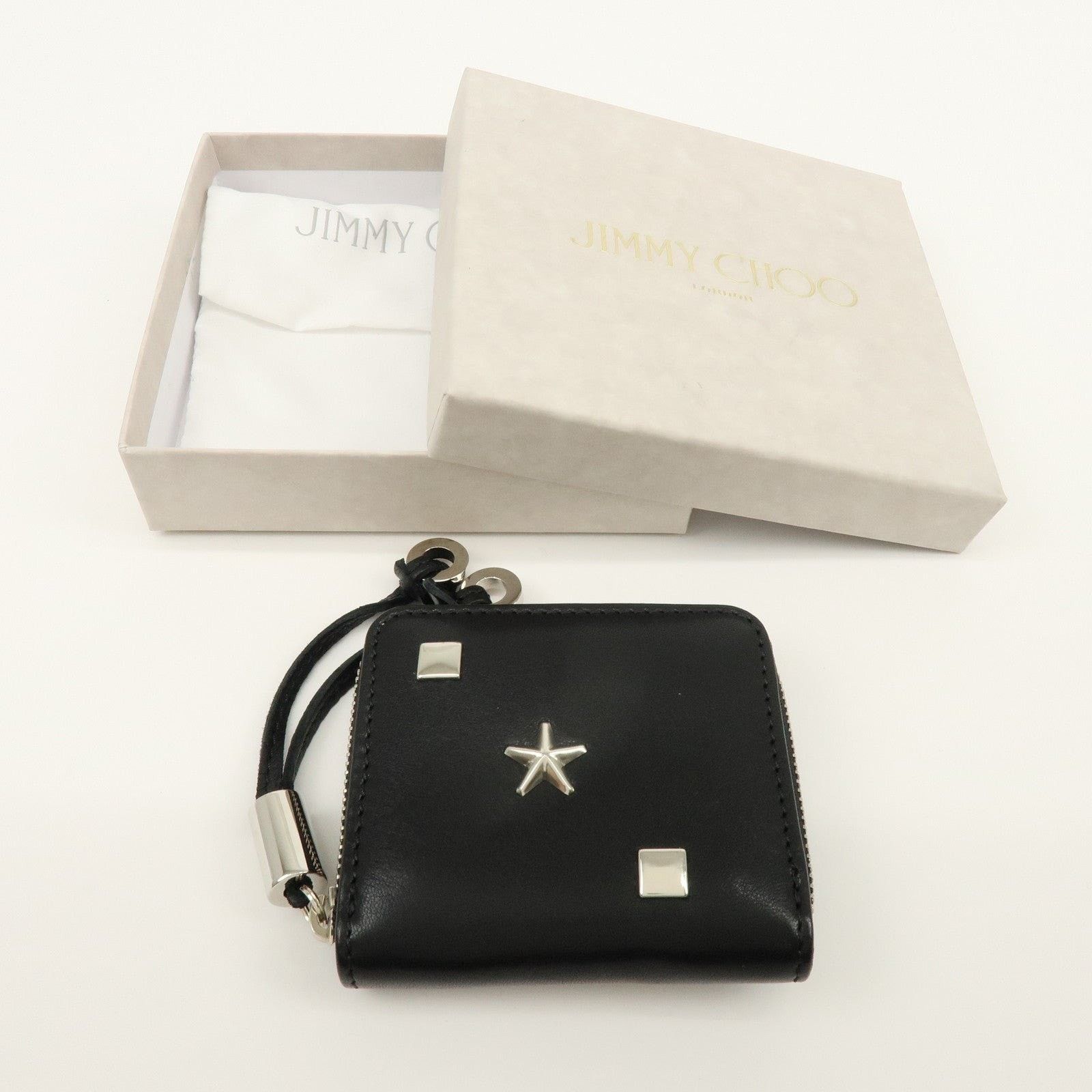 Jimmy Choo Jimmy Choo Penny Star Studs Leather Coin Purse Black Size ONE SIZE - 7 Thumbnail