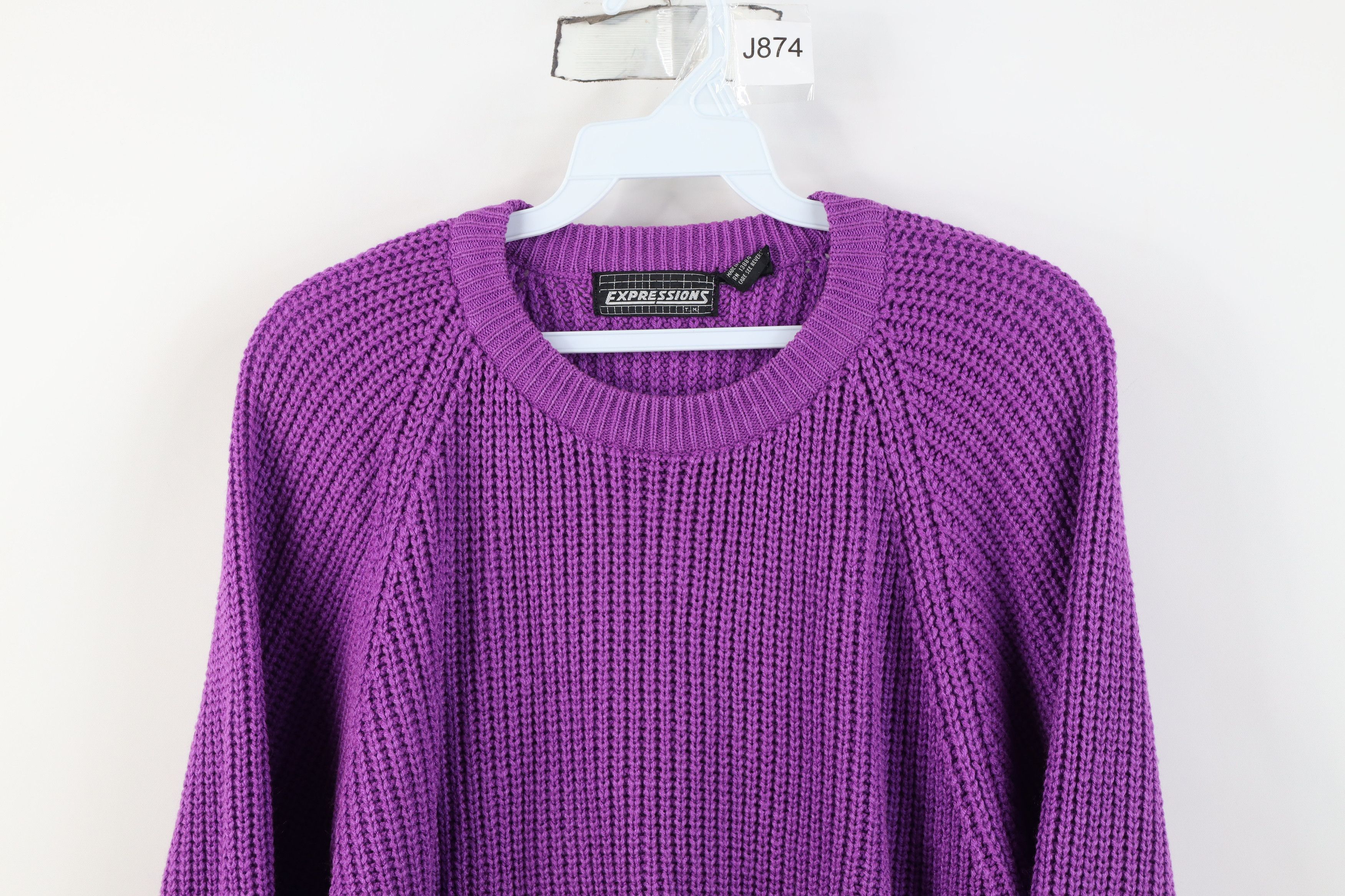 Vintage Vintage 90s Streetwear Blank Chunky Ribbed Knit Sweater Size L / US 10 / IT 46 - 2 Thumbnail