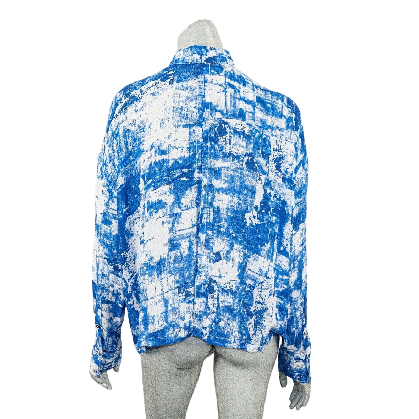 Helmut Lang HELMUT LANG Button up Shirt Blue white Print Long Sleeve Size L / US 10 / IT 46 - 5 Thumbnail