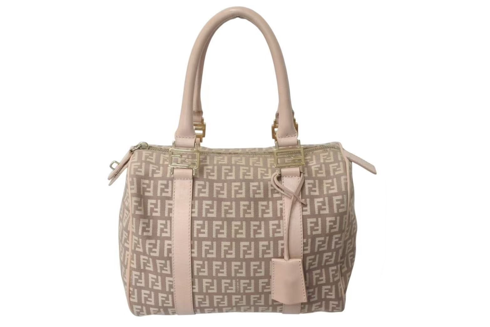 Fendi Mini Boston Bag in Beige, Men's