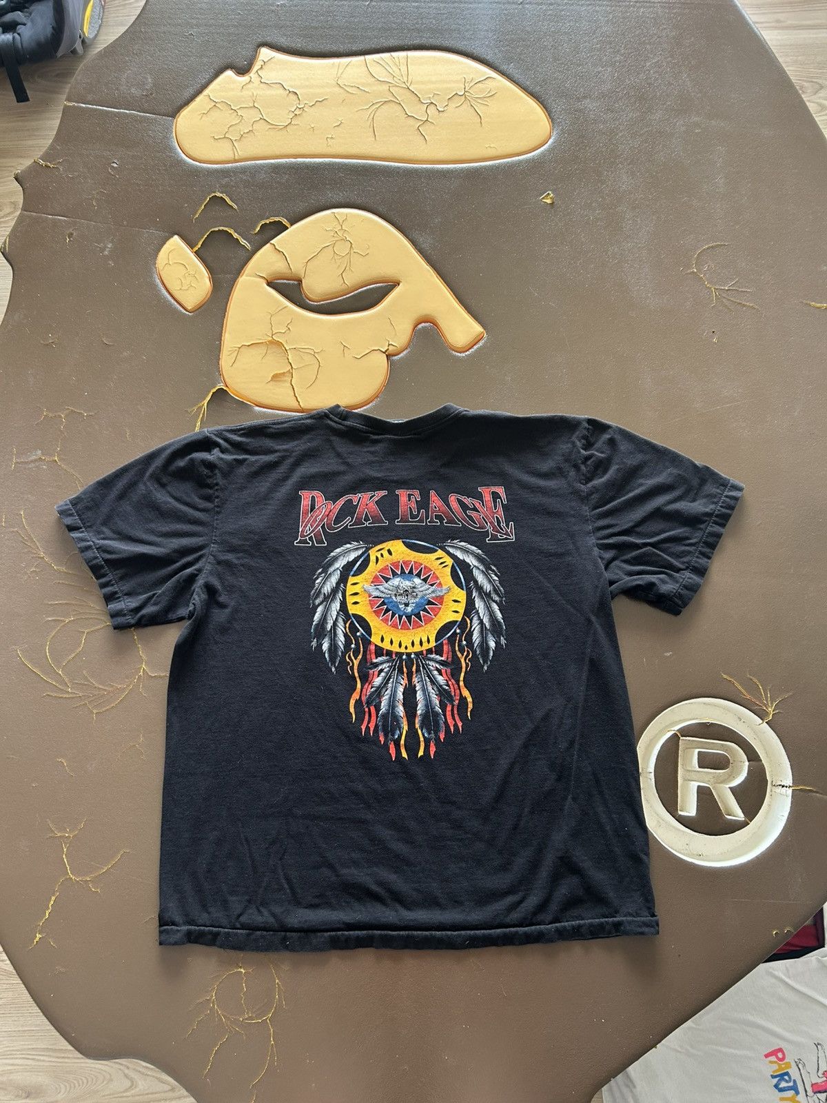 Vintage Vintage Native Woman And Wolves Nature Biker Tee Size US XL / EU 56 / 4 - 2 Thumbnail
