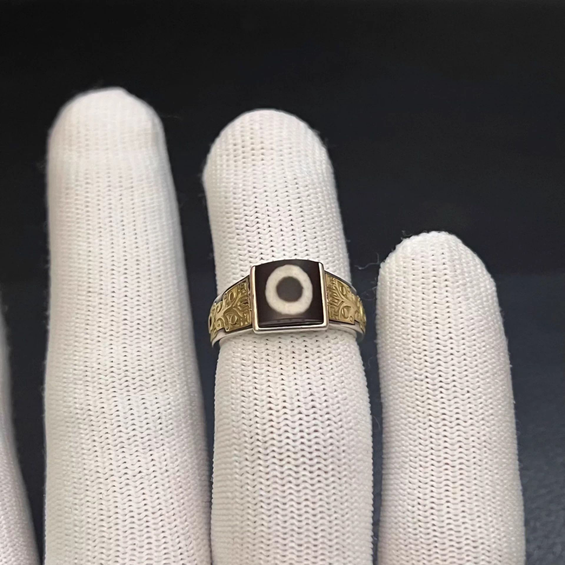 Other Tibet Dzi bead Eye Ring Sterling Sliver Rings🔥🔥🔥 Size ONE SIZE - 1 Thumbnail