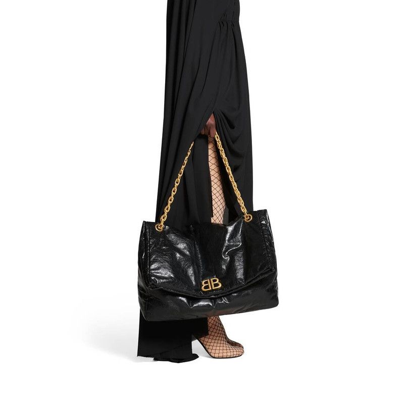 Balenciaga o1srvl11e0526 Size: OS / Monaco Large Chain Bag in Black Size ONE SIZE - 3 Thumbnail