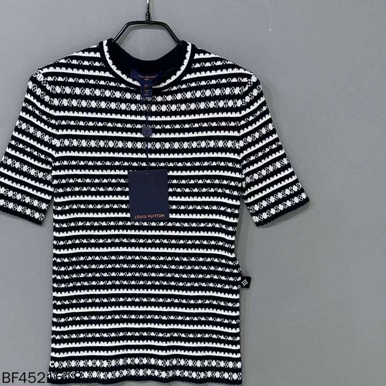 Louis Vuitton Louis Vuitton 25 new scalloped striped knitted short sleev Size XS / US 0-2 / IT 36-38 - 2 Thumbnail