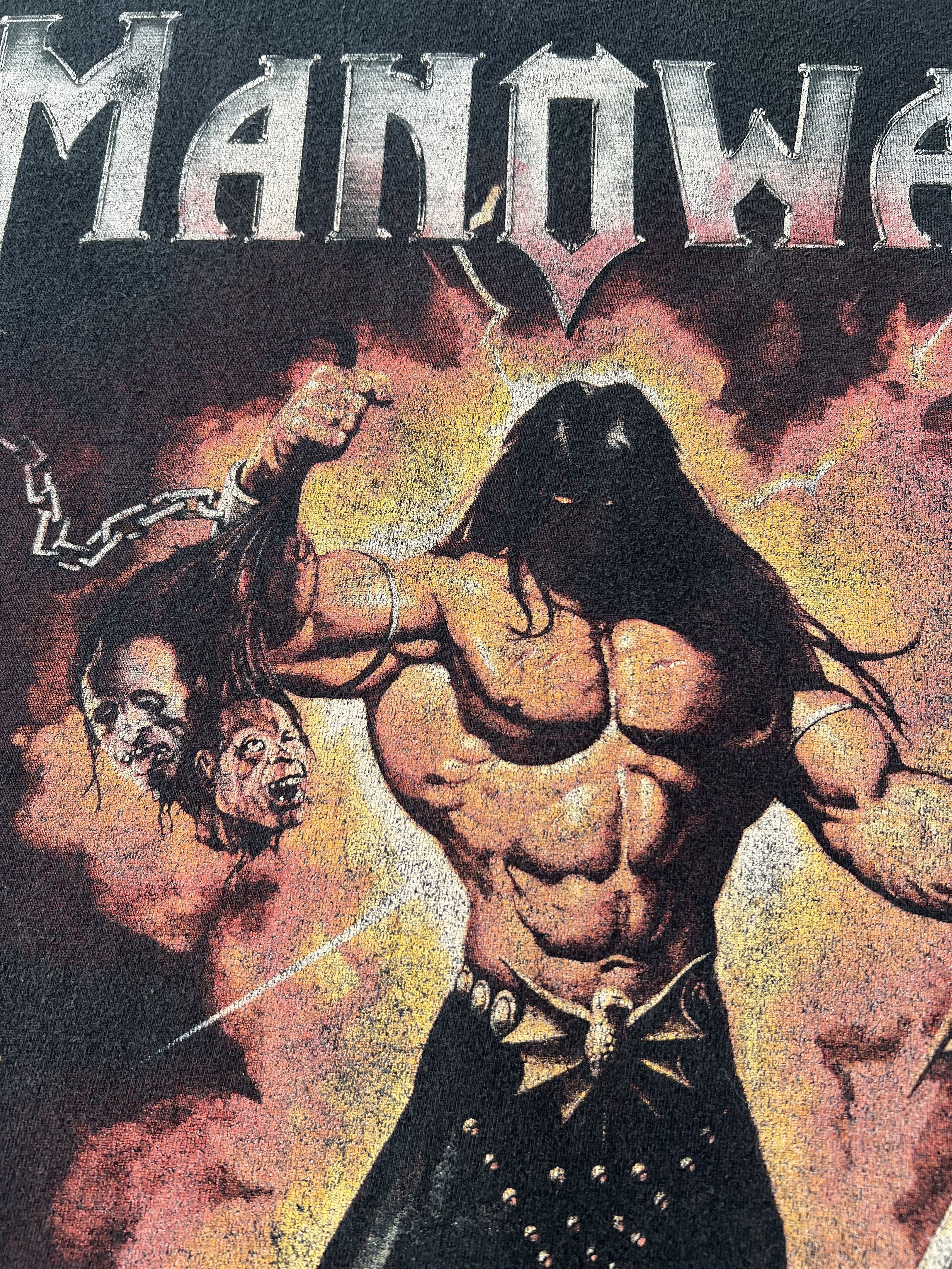 Band Tees Vintage 2002 Manowar Warriors of the World Tour T-shirt Size US L / EU 52-54 / 3 - 4 Thumbnail