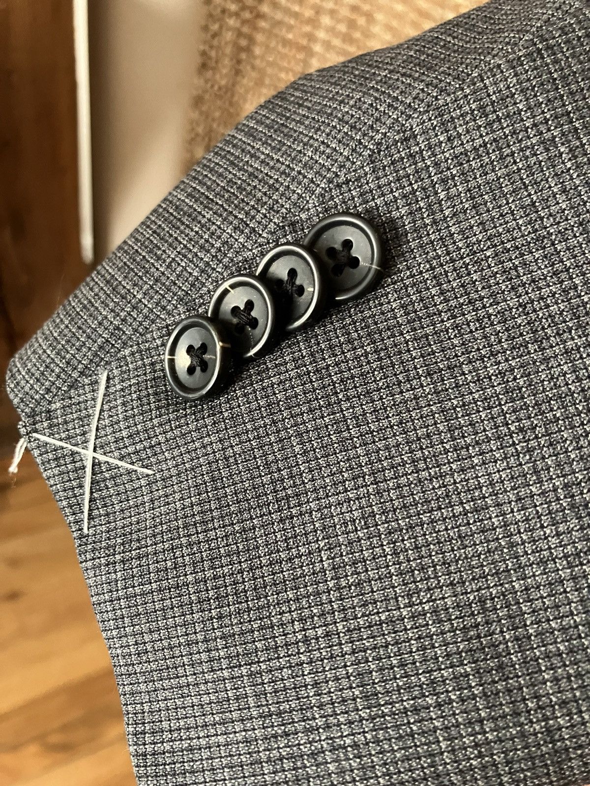 Designer × Spier & Mackay Spier & Mackay Grey Microcheck Suit Blazer Size 36R - 3 Thumbnail
