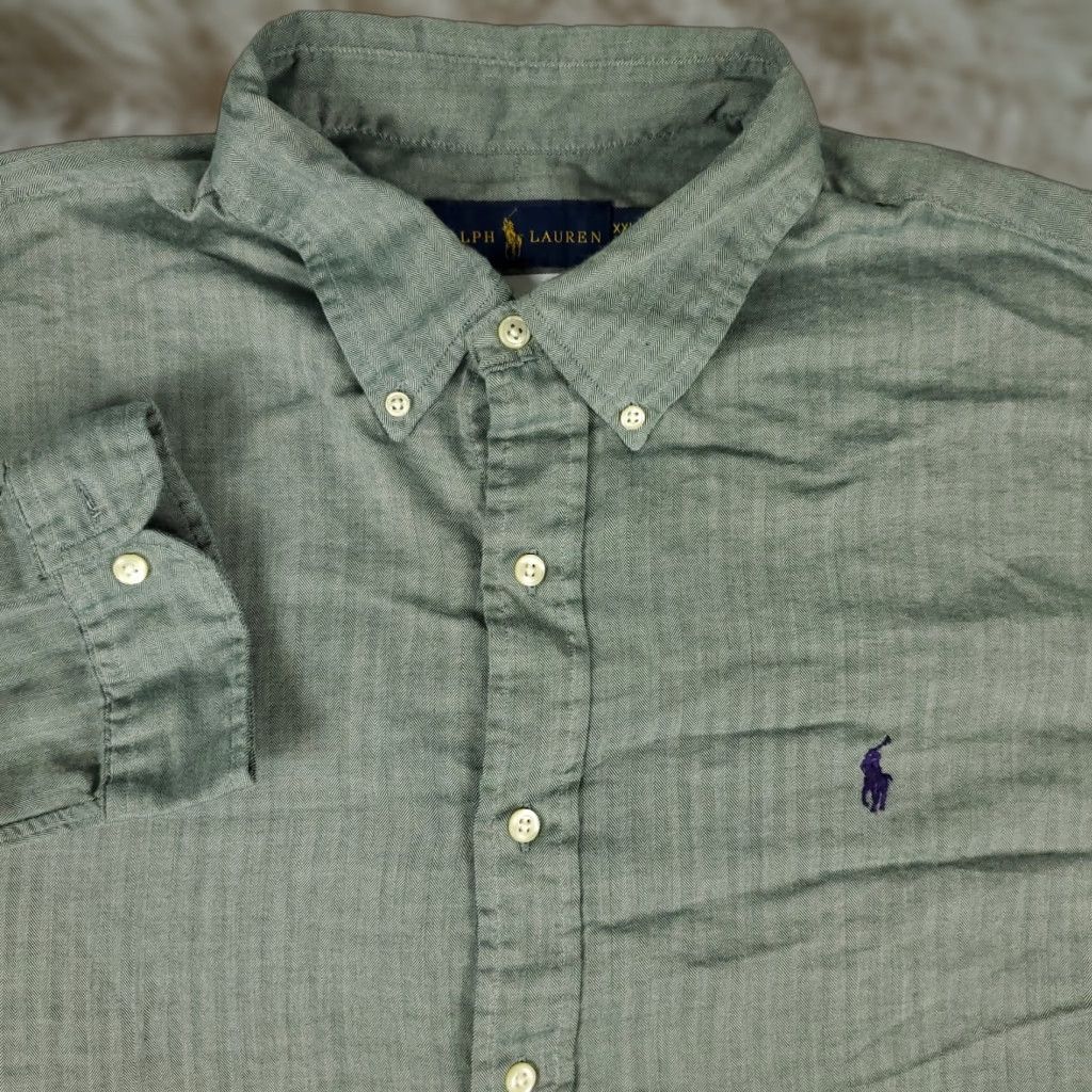 Ralph Lauren Ralph Lauren Shirt Mens 2XL Green Striped Pony Button Up Long Sleeve Size US XXL / EU 58 / 5 - 1 Thumbnail