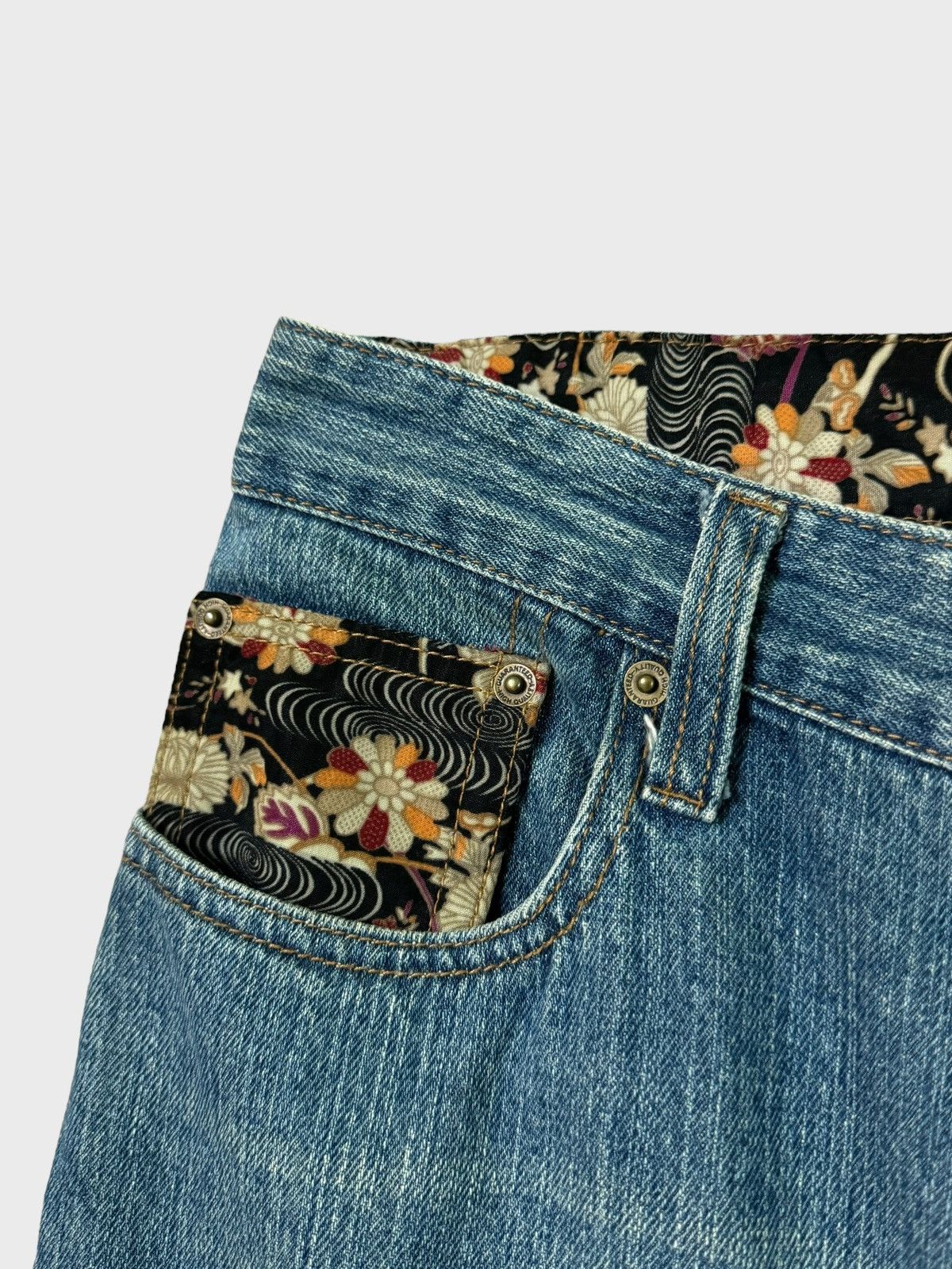 Japanese Brand ARCHIVE KARAKURI TAMASHI STYLE SAKURA EMBROIDERY DENIM Size US 32 / EU 48 - 8 Thumbnail
