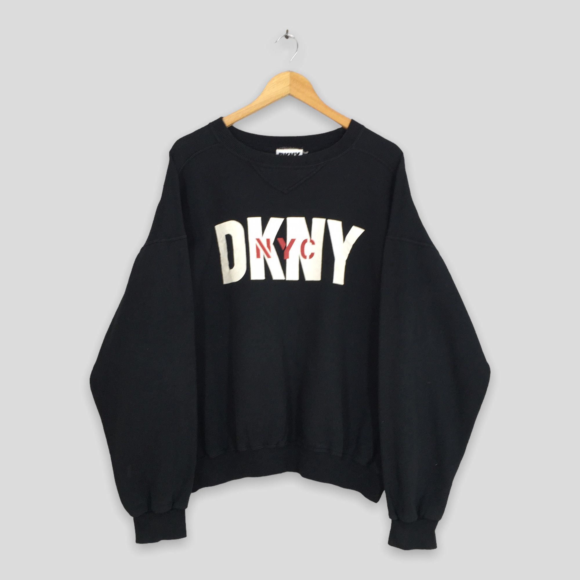 DKNY × Donna Karan Vintage Dkny NYC Jeans Black Sweatshirt XXLarge Size US XXL / EU 58 / 5 - 1 Thumbnail
