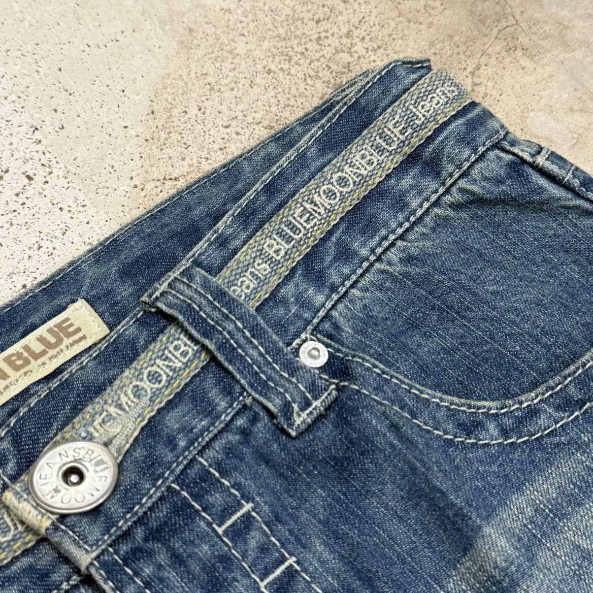 Japanese Brand Vintage Buckle Back Pants Blue Moon Blue Denim Pants Size US 29 - 10 Thumbnail