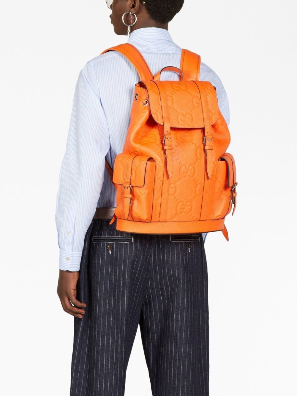 Gucci 💥LIMITED💥Gucci GG Jumbo Leather Logo Embossed Backpack Size ONE SIZE - 2 Thumbnail