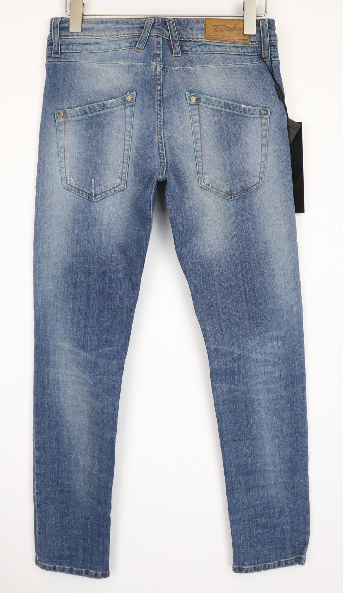 Takeshy Kurosawa TK75 W34 Blue Slim Distressed Stretch Jeans 75957 Size US 34 / EU 50 - 2 Thumbnail