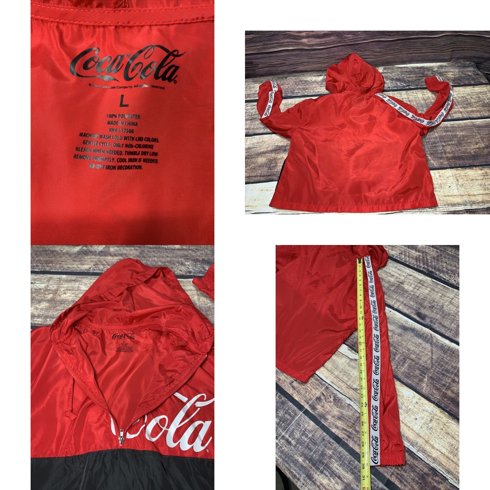Vintage Coca Cola Junior Women's Lightweight Windbreaker Pullover Hooded Size L Red Jacket Size L / US 10 / IT 46 - 8 Thumbnail