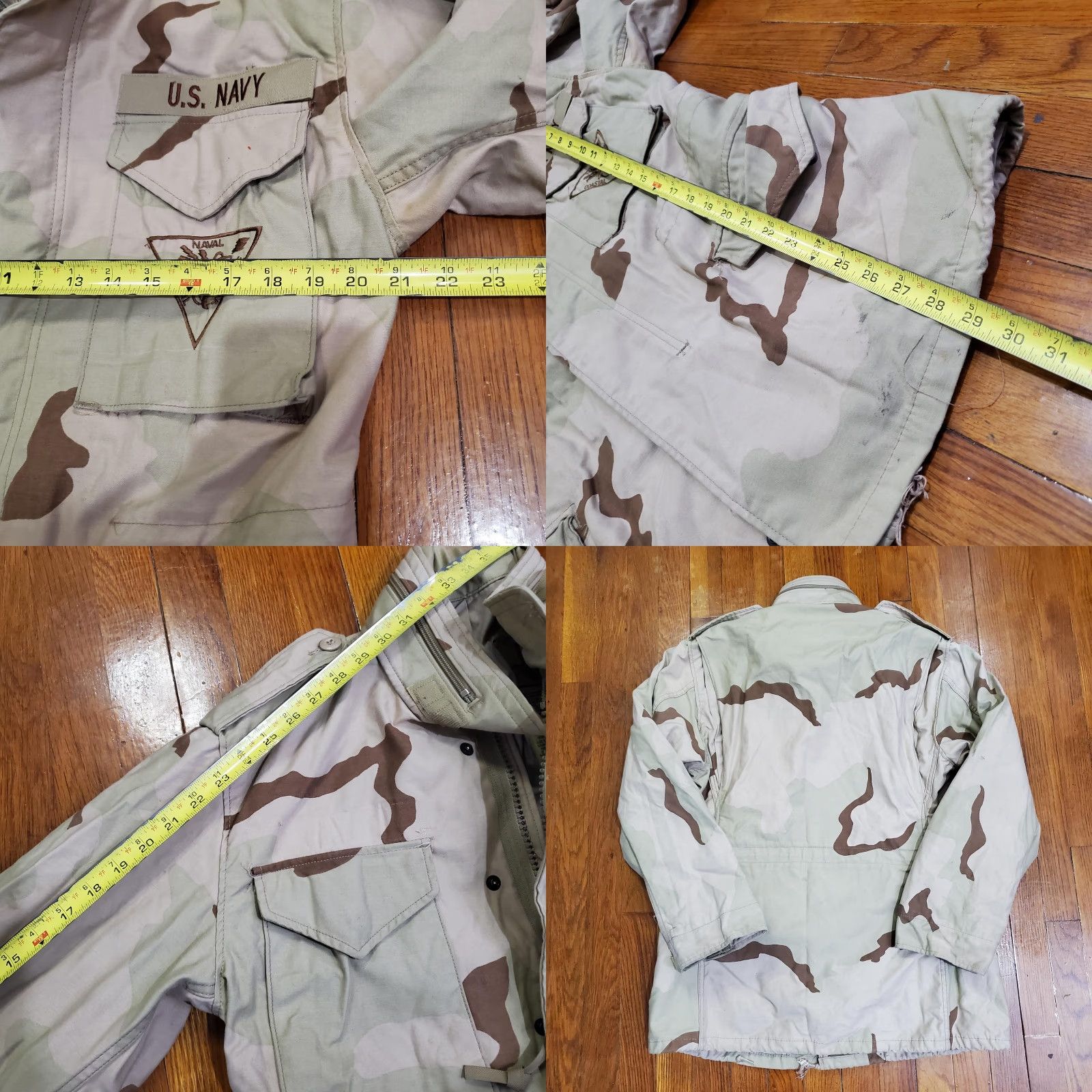 Vintage VINTAGE U.S. NAVY JACKET Coat Desert Camouflage Field Cold Weather Navy Patch Military Size US S / EU 44-46 / 1 - 8 Thumbnail