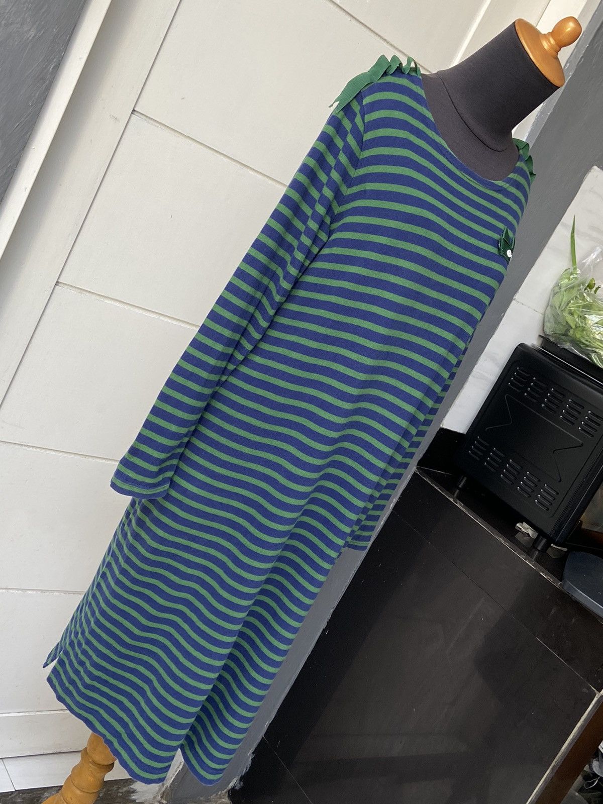 Issey Miyake NE-NET Issey Miyake Striped Long T-shirt/Dress Size US S / EU 44-46 / 1 - 8 Thumbnail