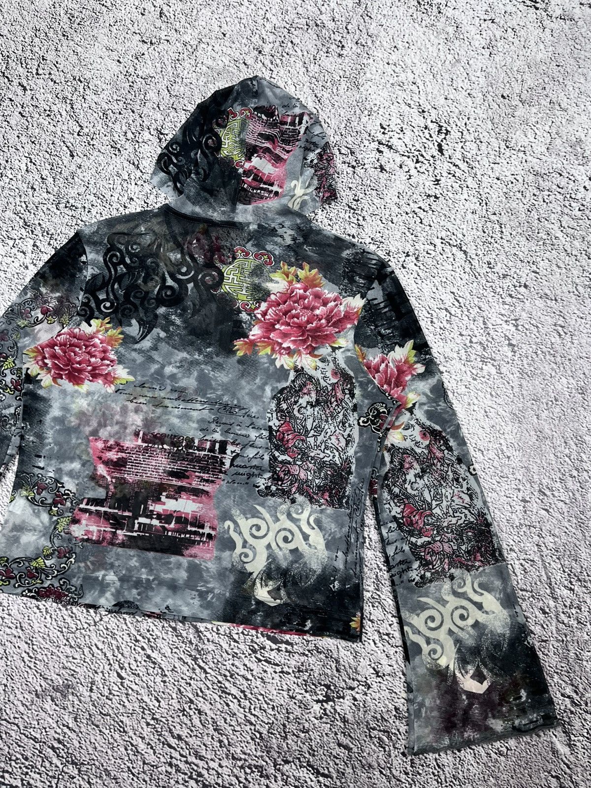 Japanese Brand Vintage Japanese Mesh Japan Asian AOP Zip Up Hoodie Size M / US 6-8 / IT 42-44 - 12 Thumbnail